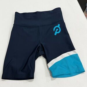 Peloton Push Your Boundaries Color-block Bike Shorts Size Small Navy Blue